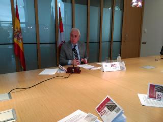 El presidente del TSJ de Castilla y León, José Luis Concepción, durante la presentación de la memoria de actividad